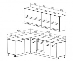 ТЕХНО Кухонный гарнитур угловой 2,4х1,6 м Компоновка №4 в Асбесте - asbest.mebel24.online | фото 6