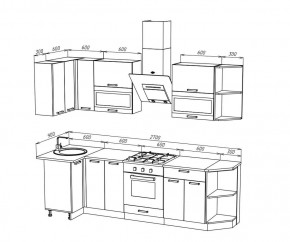 ТЕХНО Кухонный гарнитур угловой 2,7х0,9 м Компоновка №2 в Асбесте - asbest.mebel24.online | фото 8