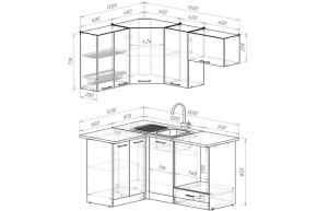 ТЕРЦИЯ Кухонный гарнитур Мега Прайм (1200*1600 мм) в Асбесте - asbest.mebel24.online | фото 2