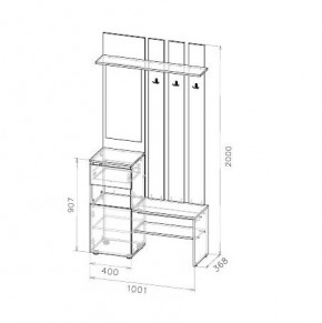 Токио Вешалка с зеркалом в Асбесте - asbest.mebel24.online | фото 3