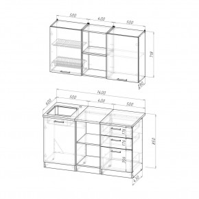 ТОМИЛЛА Кухонный гарнитур Медиум 4 (1400 мм ) в Асбесте - asbest.mebel24.online | фото 2