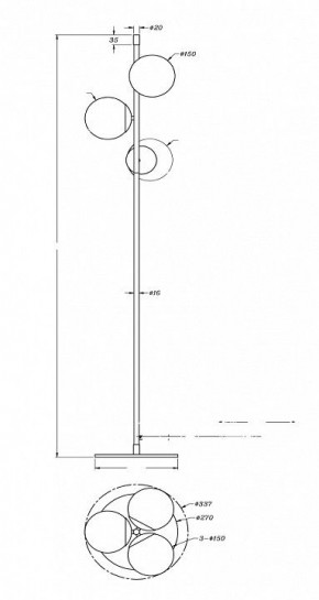 Торшер Maytoni Nostalgia MOD048FL-03G в Асбесте - asbest.mebel24.online | фото 3