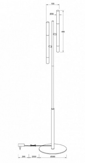 Торшер Maytoni Vigo MOD070FL-02B в Асбесте - asbest.mebel24.online | фото 3