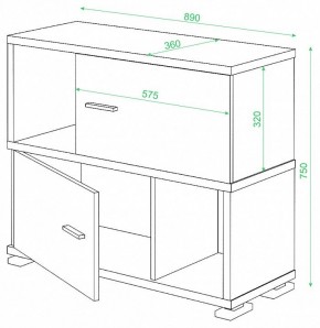 Тумба комбинированная Домино СБ-30/2 в Асбесте - asbest.mebel24.online | фото 2