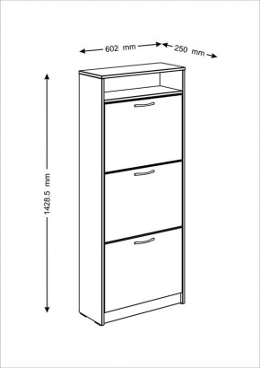 Тумба ОРИОН с тремя полками для обуви, цвет Дуб Сонома в Асбесте - asbest.mebel24.online | фото 3