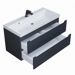 Тумба под раковину Uperwood Tanos 100 см, подвесная, черная матовая в Асбесте - asbest.mebel24.online | фото 2