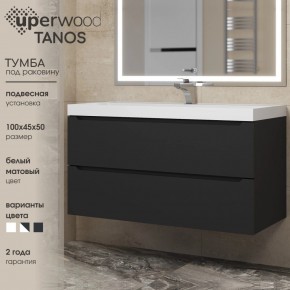 Тумба под раковину Uperwood Tanos 100 см, подвесная, черная матовая в Асбесте - asbest.mebel24.online | фото 3