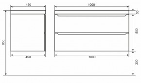 Тумба под раковину Uperwood Tanos 100 см, подвесная, черная матовая в Асбесте - asbest.mebel24.online | фото 6