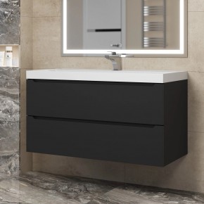 Тумба под раковину Uperwood Tanos 100 см, подвесная, черная матовая в Асбесте - asbest.mebel24.online | фото 8