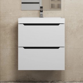 Тумба под раковину Uperwood Tanos 50 см, подвесная, белая/графит в Асбесте - asbest.mebel24.online | фото