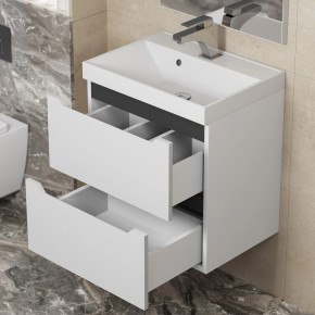 Тумба под раковину Uperwood Tanos 50 см, подвесная, белая/графит в Асбесте - asbest.mebel24.online | фото 7