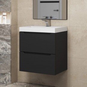 Тумба под раковину Uperwood Tanos 50 см, подвесная, черная матовая в Асбесте - asbest.mebel24.online | фото