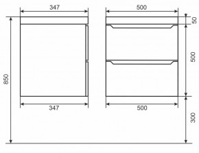 Тумба под раковину Uperwood Tanos 50 см, подвесная, черная матовая в Асбесте - asbest.mebel24.online | фото 3