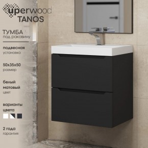 Тумба под раковину Uperwood Tanos 50 см, подвесная, черная матовая в Асбесте - asbest.mebel24.online | фото 4
