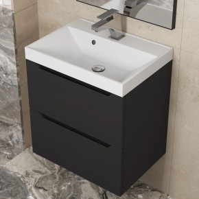 Тумба под раковину Uperwood Tanos 50 см, подвесная, черная матовая в Асбесте - asbest.mebel24.online | фото 9