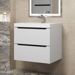 Тумба под раковину Uperwood Tanos 60 см, подвесная, белая/графит в Асбесте - asbest.mebel24.online | фото
