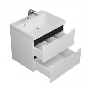 Тумба под раковину Uperwood Tanos 60 см, подвесная, белая/графит в Асбесте - asbest.mebel24.online | фото 2