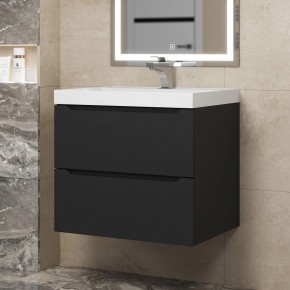 Тумба под раковину Uperwood Tanos 60 см, подвесная, черная матовая в Асбесте - asbest.mebel24.online | фото
