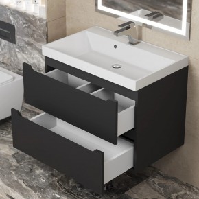 Тумба под раковину Uperwood Tanos 70 см, подвесная, черная матовая в Асбесте - asbest.mebel24.online | фото 2