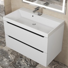 Тумба под раковину Uperwood Tanos 80 см, подвесная, белая/графит в Асбесте - asbest.mebel24.online | фото 8