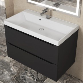 Тумба под раковину Uperwood Tanos 80 см, подвесная, черная матовая в Асбесте - asbest.mebel24.online | фото 11