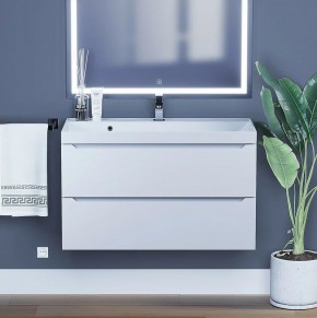 Тумба под раковину Uperwood Tanos 90 см, подвесная, белая матовая в Асбесте - asbest.mebel24.online | фото