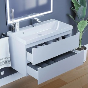 Тумба под раковину Uperwood Tanos 90 см, подвесная, белая матовая в Асбесте - asbest.mebel24.online | фото 4