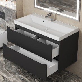 Тумба под раковину Uperwood Tanos 90 см, подвесная, черная матовая в Асбесте - asbest.mebel24.online | фото 10