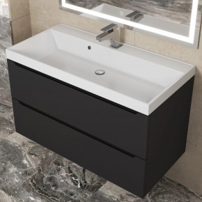 Тумба под раковину Uperwood Tanos 90 см, подвесная, черная матовая в Асбесте - asbest.mebel24.online | фото 11