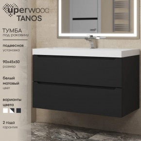 Тумба под раковину Uperwood Tanos 90 см, подвесная, черная матовая в Асбесте - asbest.mebel24.online | фото 3