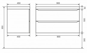 Тумба под раковину Uperwood Tanos 90 см, подвесная, черная матовая в Асбесте - asbest.mebel24.online | фото 6