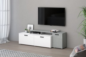Тумба под ТВ Эльза (Бетонный Камень/Белый) в Асбесте - asbest.mebel24.online | фото 1