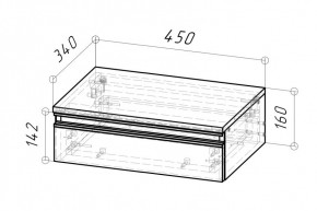 Тумба подвесная Дельта 450 (Дуб золотой) в Асбесте - asbest.mebel24.online | фото 2