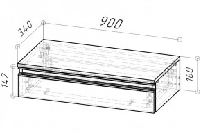 Тумба подвесная Дельта 900 (Дуб золотой) в Асбесте - asbest.mebel24.online | фото 2