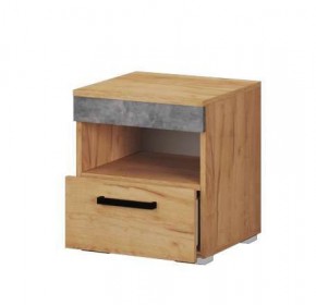 Тумба прикроватная Адель дуб крафт золотой/ателье светлое в Асбесте - asbest.mebel24.online | фото 2
