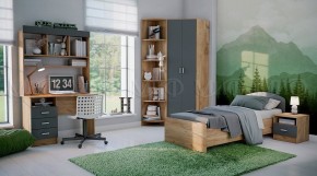 МАРТИНА Тумба прикроватная (Графит/Дуб крафт) в Асбесте - asbest.mebel24.online | фото 2