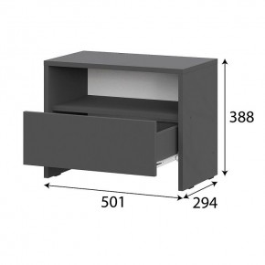КАМЕЛИЯ 1 Серия 2 Тумба прикроватная Графит серый в Асбесте - asbest.mebel24.online | фото 3