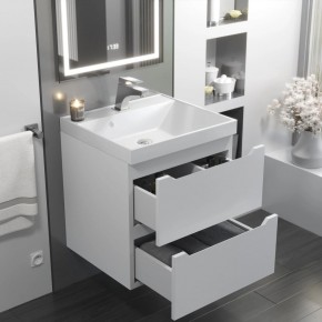 Тумба с раковиной Uperwood Tanos 50 см, подвесная, белая матовая в Асбесте - asbest.mebel24.online | фото 11