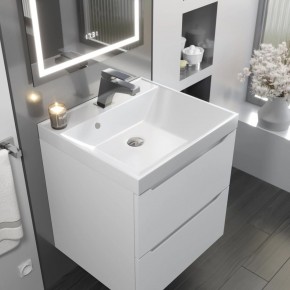 Тумба с раковиной Uperwood Tanos 50 см, подвесная, белая матовая в Асбесте - asbest.mebel24.online | фото 9