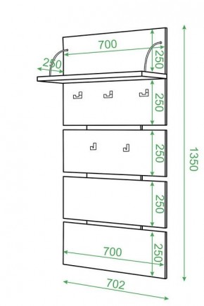 Вешалка настенная Домино нельсон СТ-50 в Асбесте - asbest.mebel24.online | фото 2