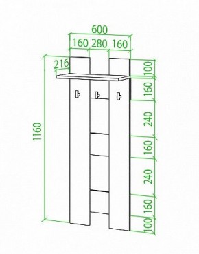 Вешалка настенная Toivo Веш в Асбесте - asbest.mebel24.online | фото 2