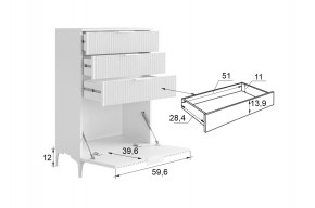 ЗЕФИР Гостиная К1 (белое дерево/белый муар) в Асбесте - asbest.mebel24.online | фото 3